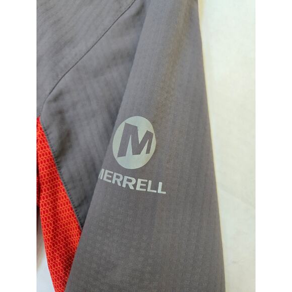 MERRELL Mens softshell Windbreaker Jacket size L Gray / Orange Full Zip EUC - Picture 4 of 6